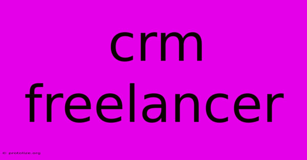 Crm Freelancer Crm Freelancer