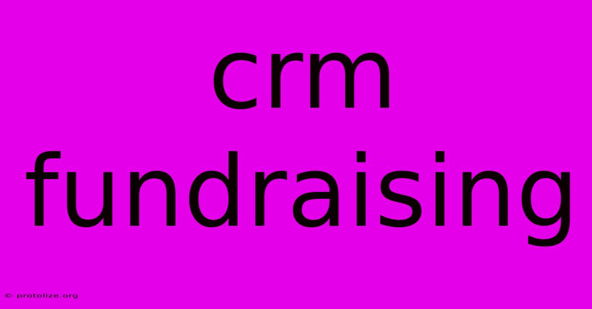 Crm Fundraising Crm Fundraising