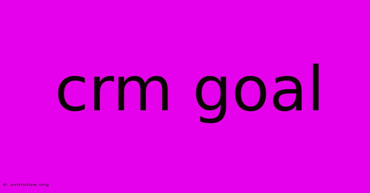 Crm Goal Crm Goal