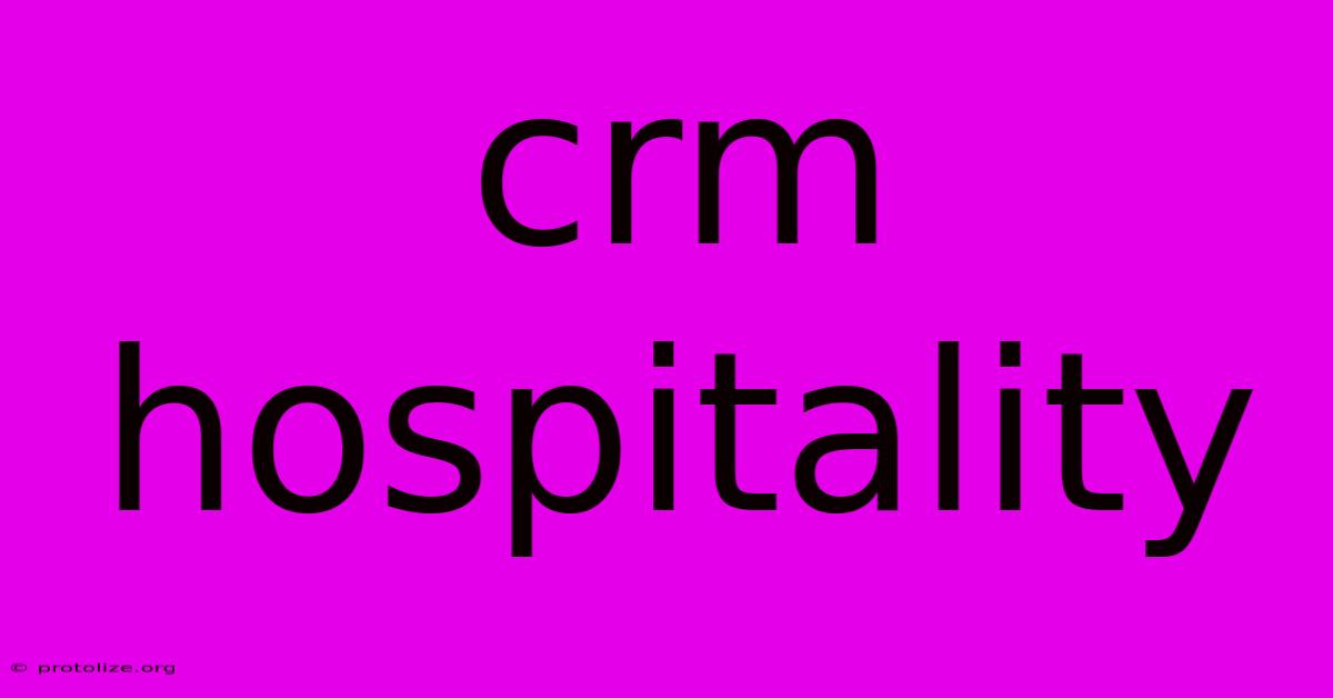 Crm Hospitality Crm Hospitality