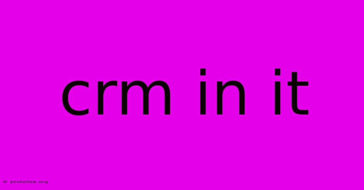Crm In It Crm In It