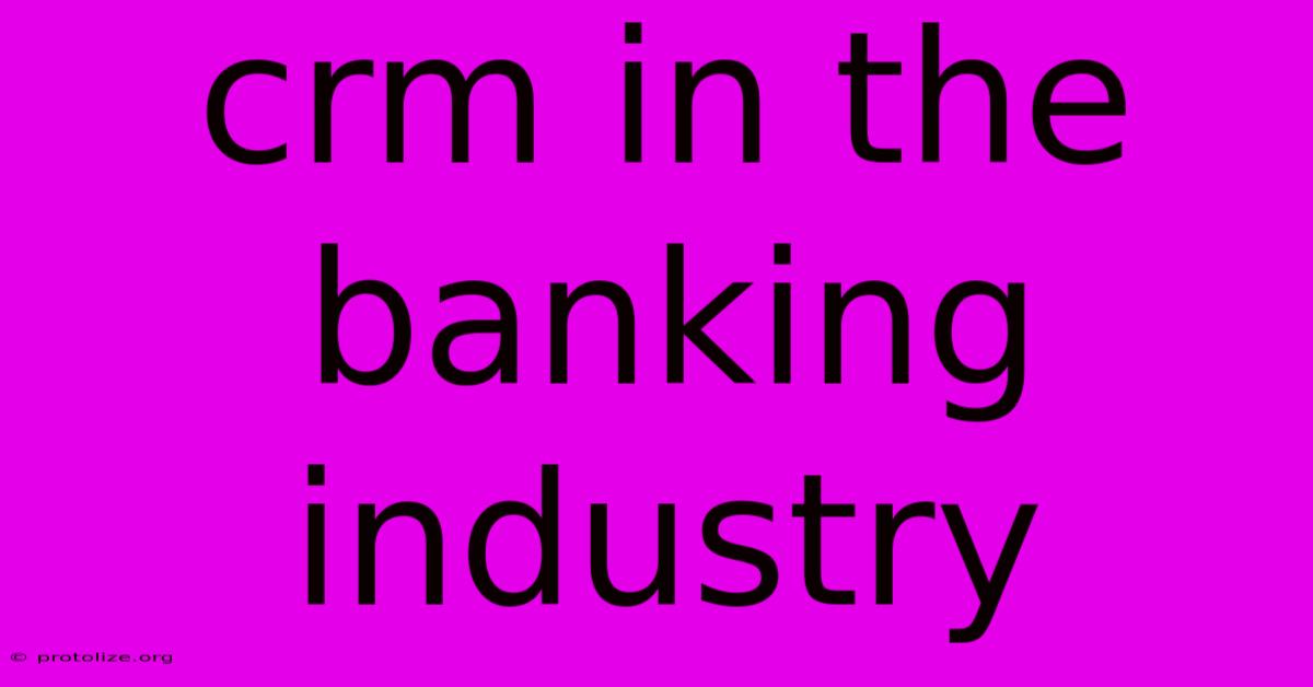 Crm In The Banking Industry Crm In The Banking Industry