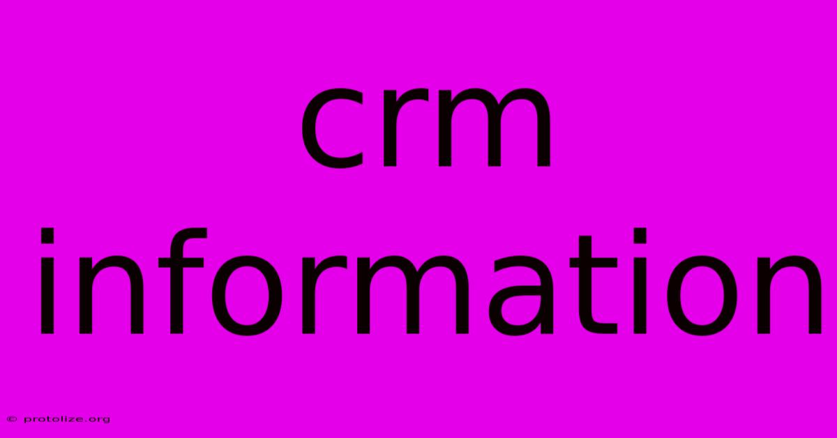 Crm Information Crm Information