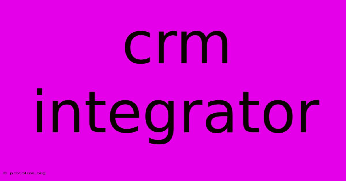 Crm Integrator Crm Integrator