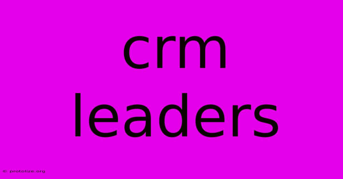 Crm Leaders Crm Leaders
