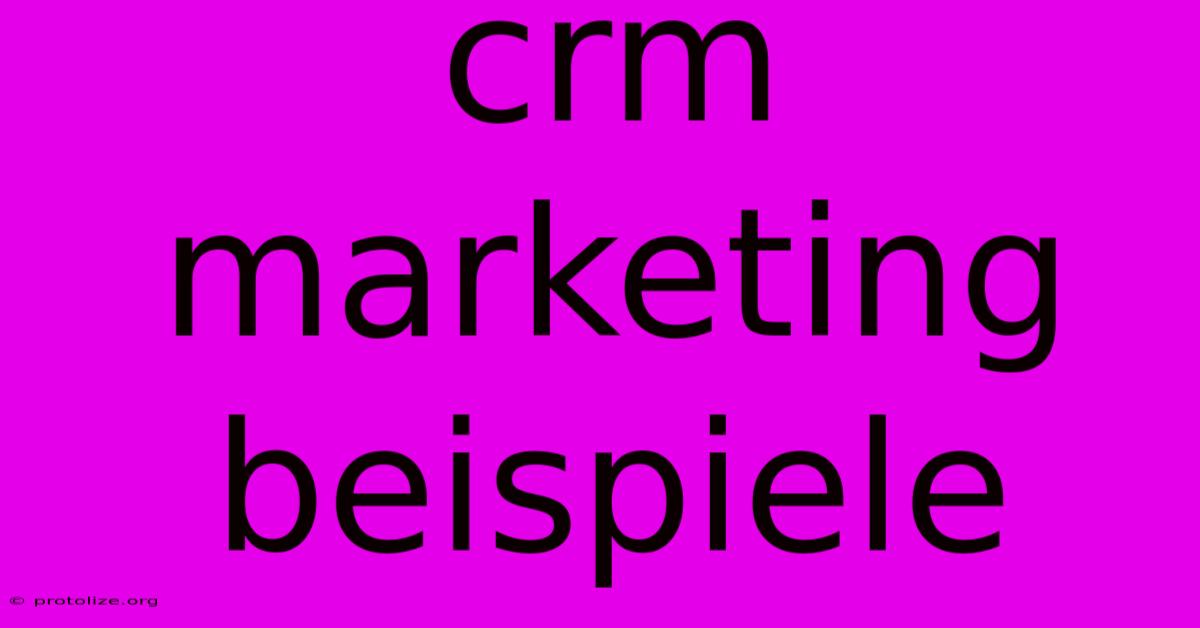 Crm Marketing Beispiele Crm Marketing Beispiele