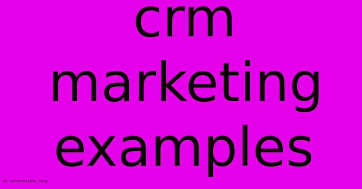 Crm Marketing Examples