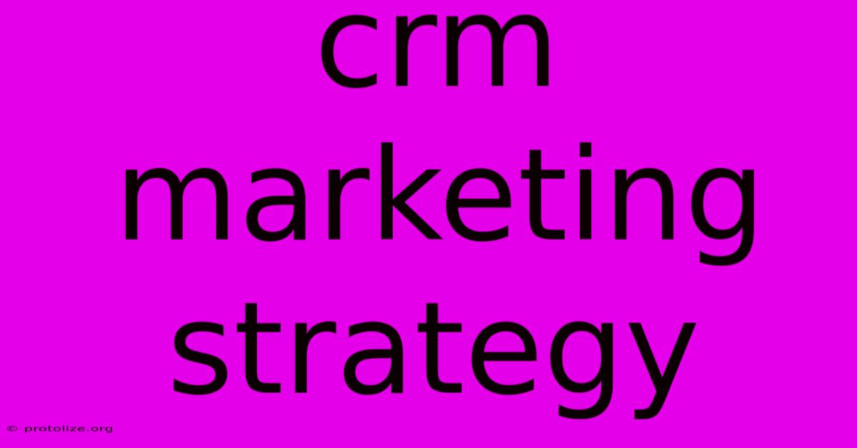 Crm Marketing Strategy Crm Marketing Strategy
