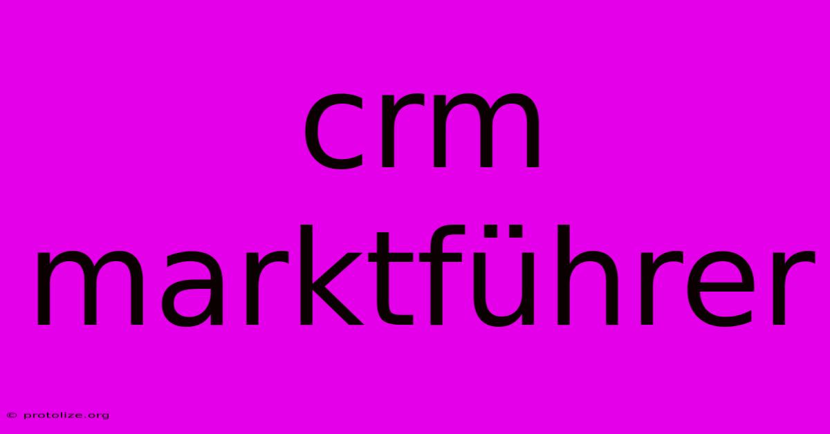 Crm Marktführer Crm Marktführer