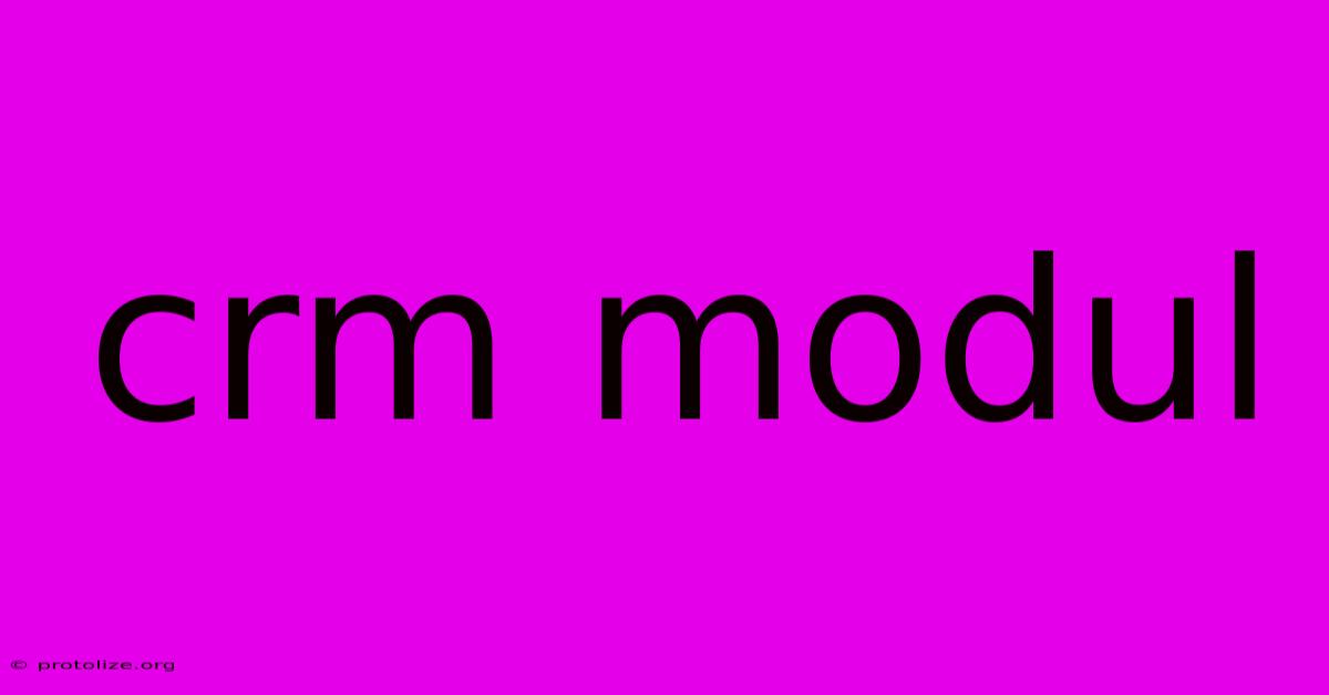 Crm Modul Crm Modul