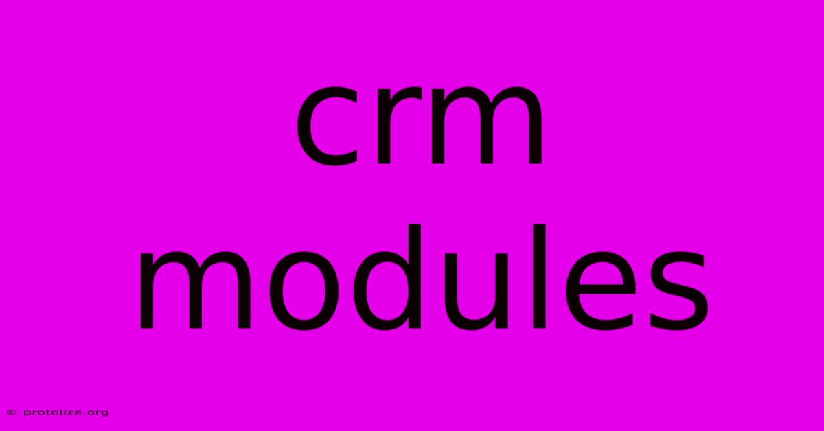 Crm Modules Crm Modules