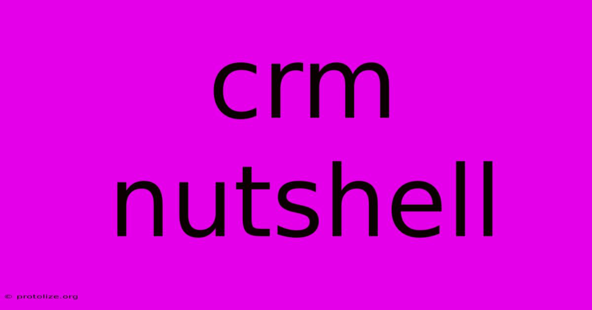 Crm Nutshell Crm Nutshell