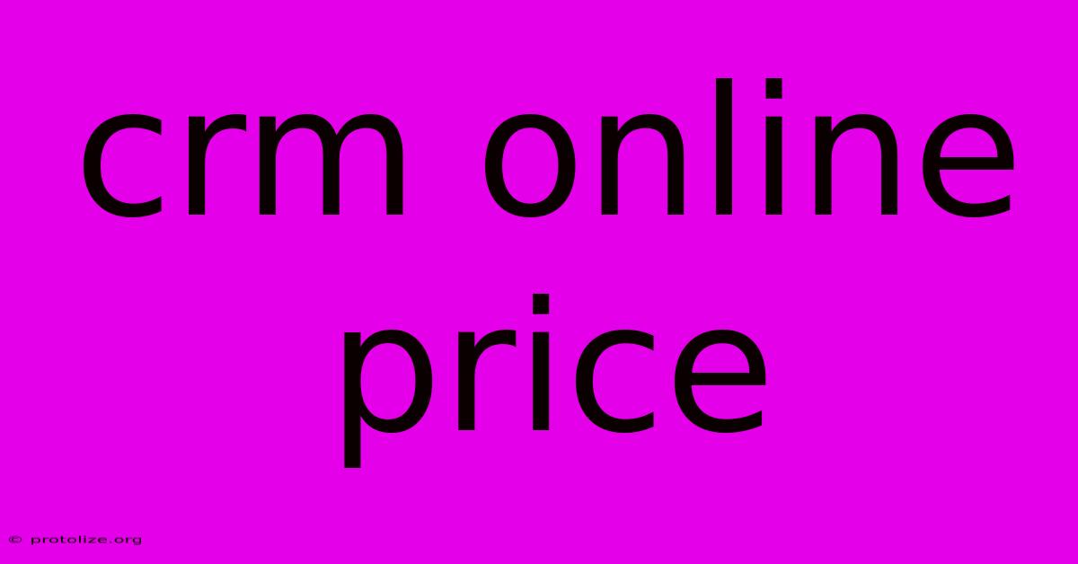 Crm Online Price