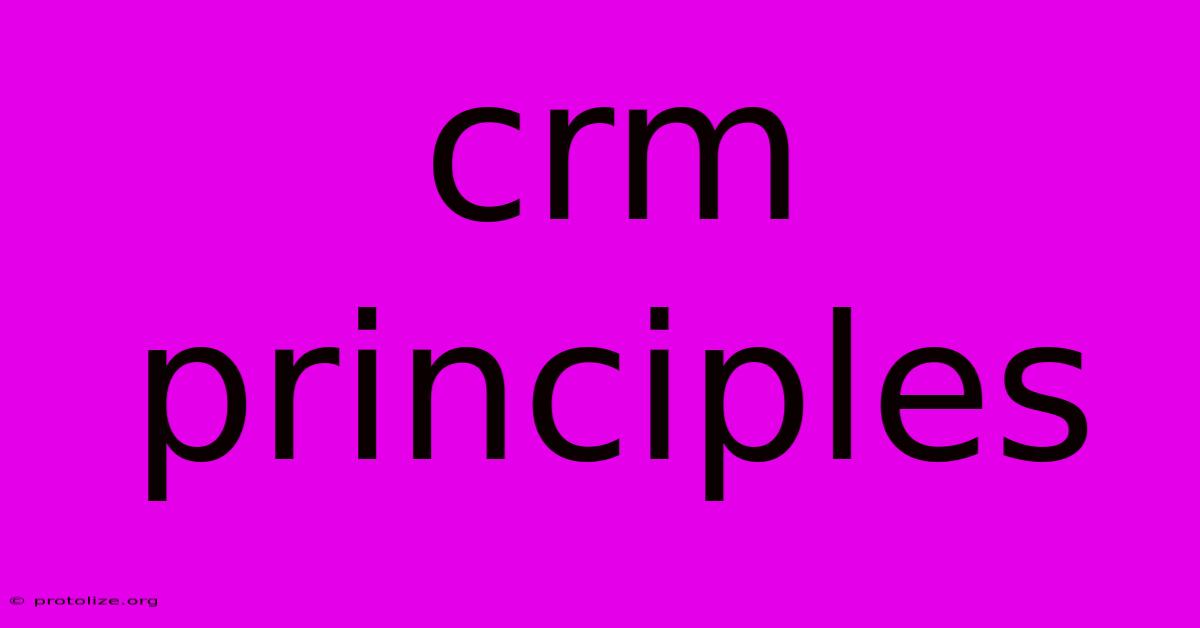Crm Principles Crm Principles