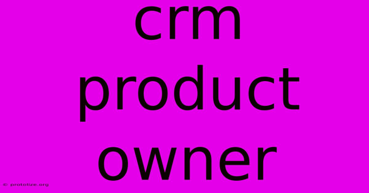 Crm Product Owner