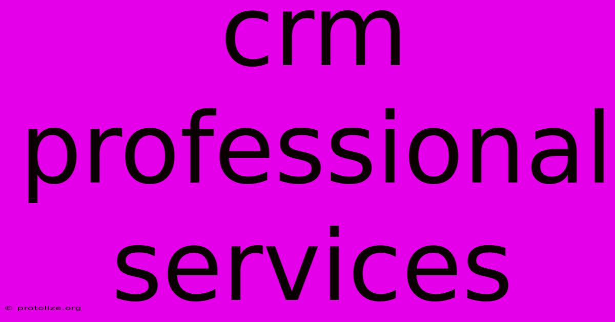 Crm Professional Services Crm Professional Services