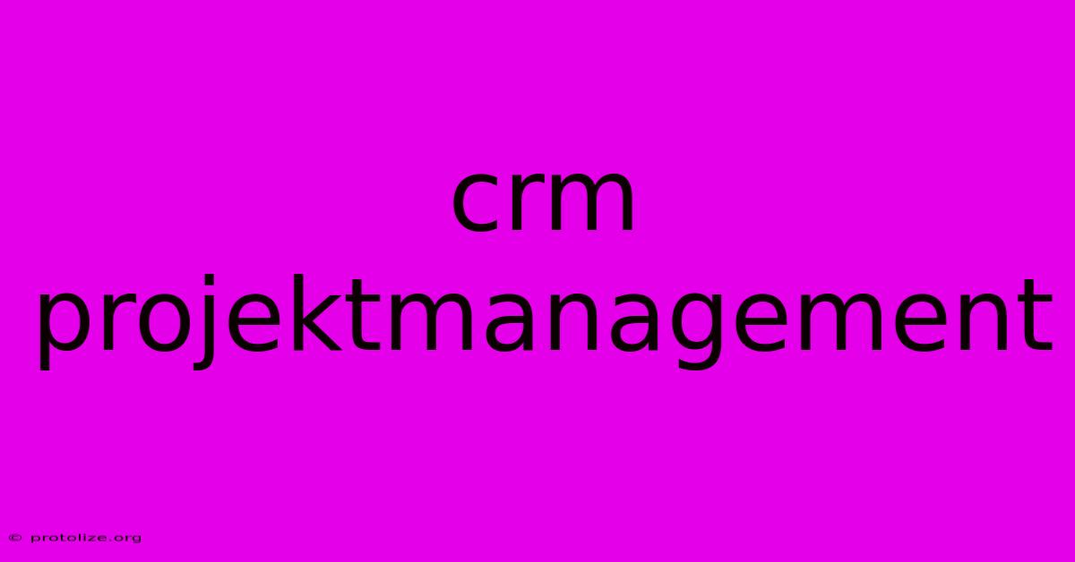 Crm Projektmanagement Crm Projektmanagement