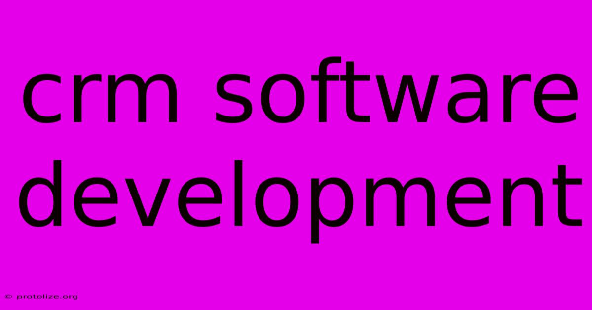 Crm Software Development Crm Software Development