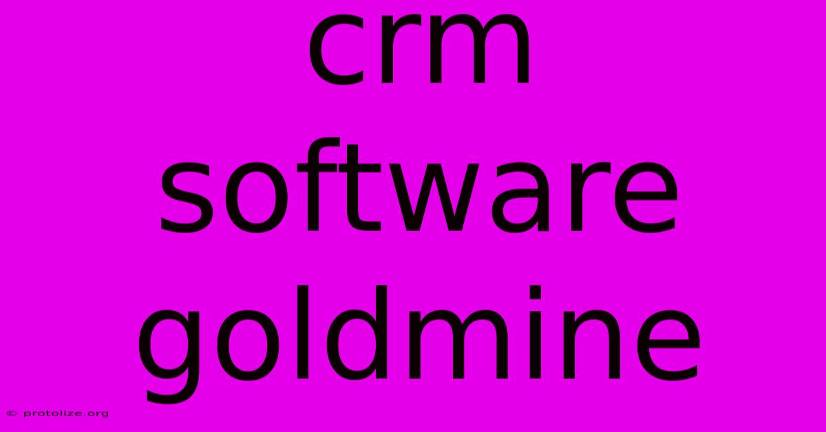 Crm Software Goldmine Crm Software Goldmine