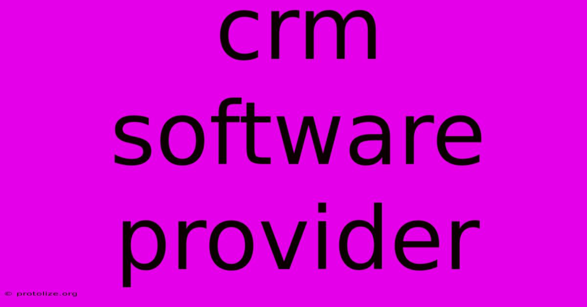 Crm Software Provider Crm Software Provider