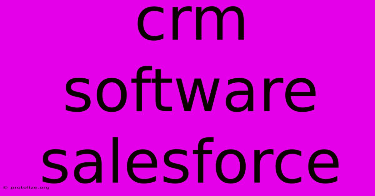 Crm Software Salesforce Crm Software Salesforce