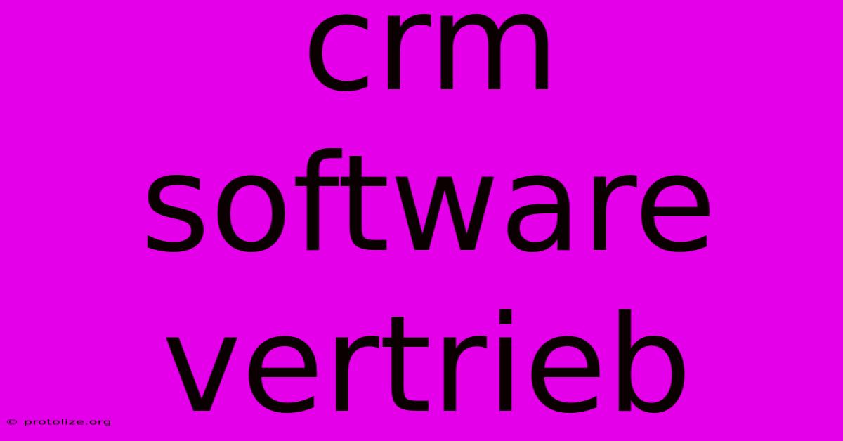 Crm Software Vertrieb Crm Software Vertrieb