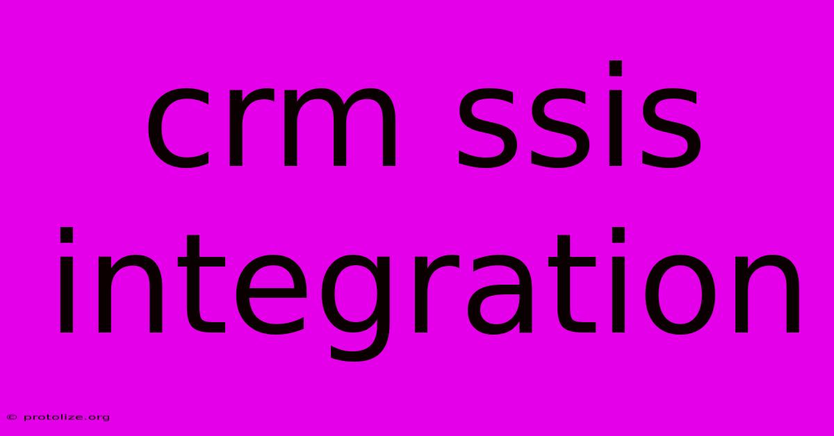 Crm Ssis Integration