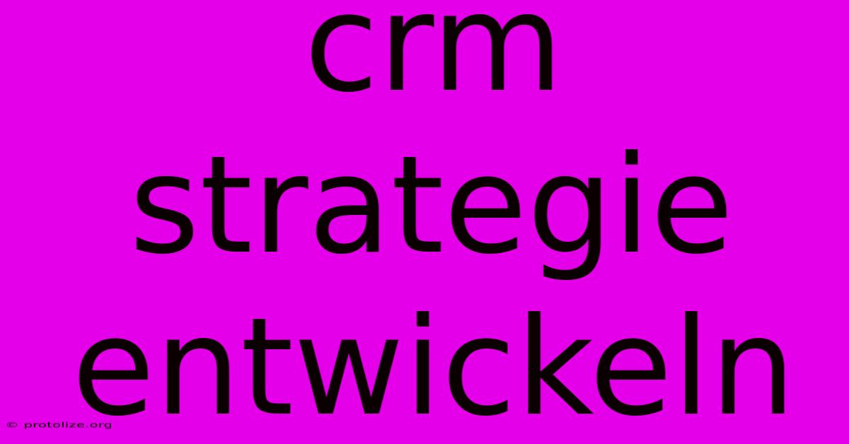 Crm Strategie Entwickeln Crm Strategie Entwickeln