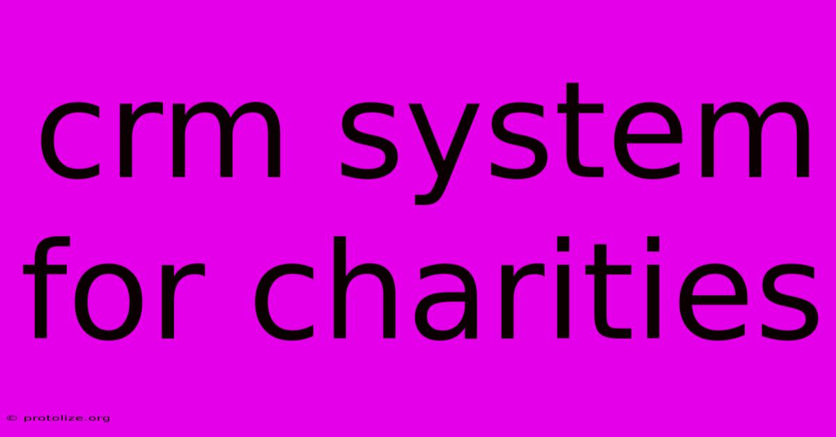 Crm System For Charities Crm System For Charities