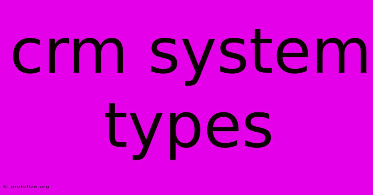 Crm System Types