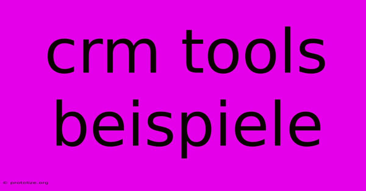 Crm Tools Beispiele Crm Tools Beispiele