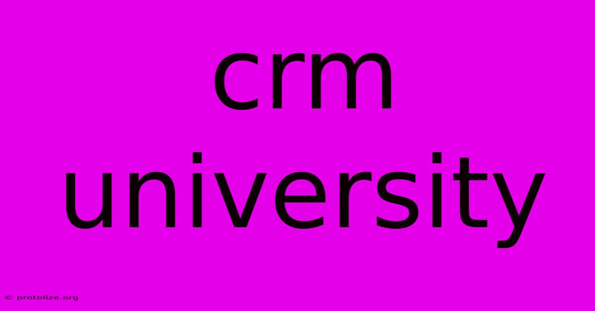 Crm University Crm University