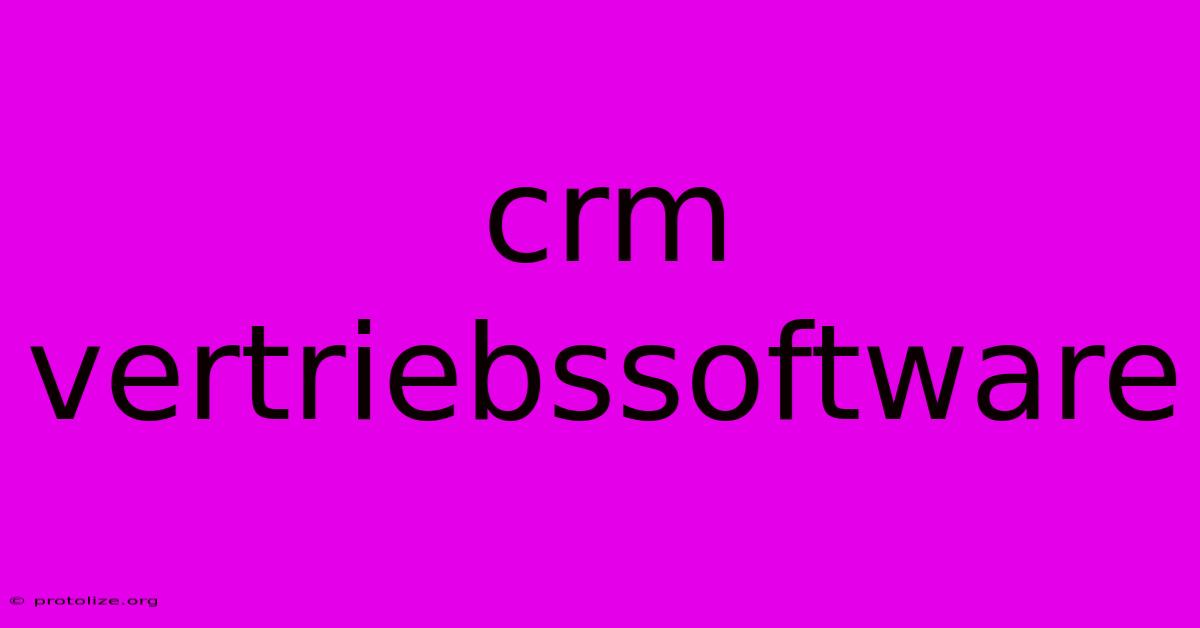Crm Vertriebssoftware Crm Vertriebssoftware