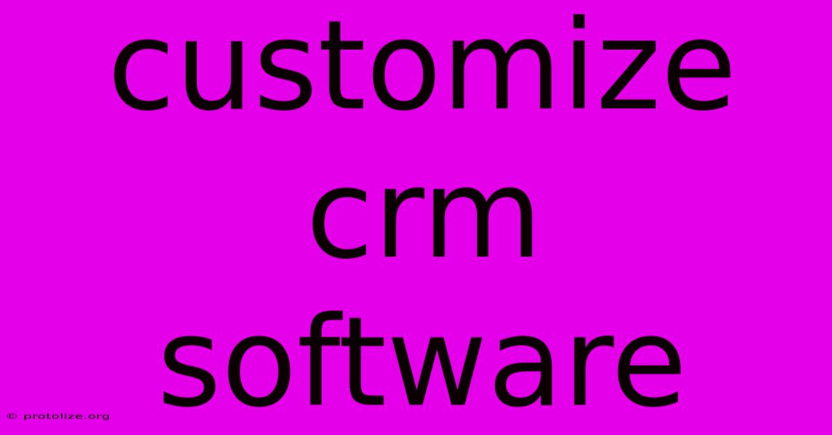 Customize Crm Software Customize Crm Software