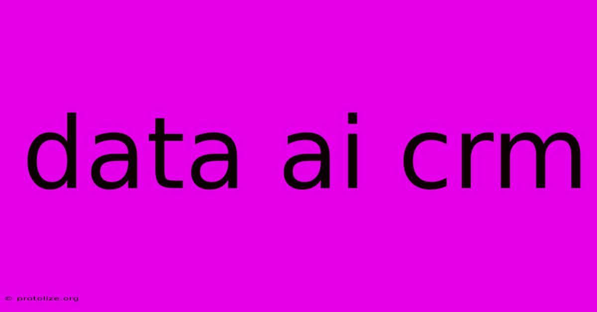 Data Ai Crm Data Ai Crm