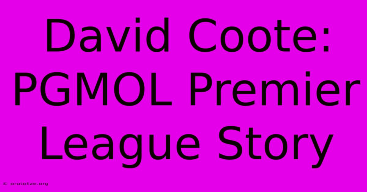 David Coote: PGMOL Premier League Story