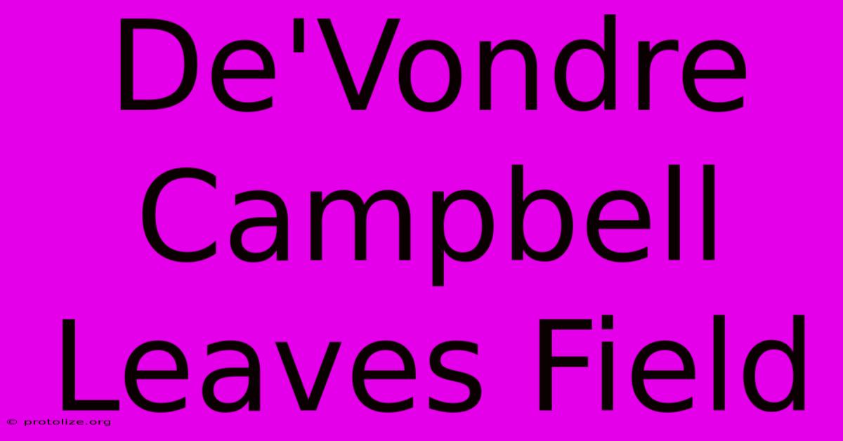 De'Vondre Campbell Leaves Field De'Vondre Campbell Leaves Field