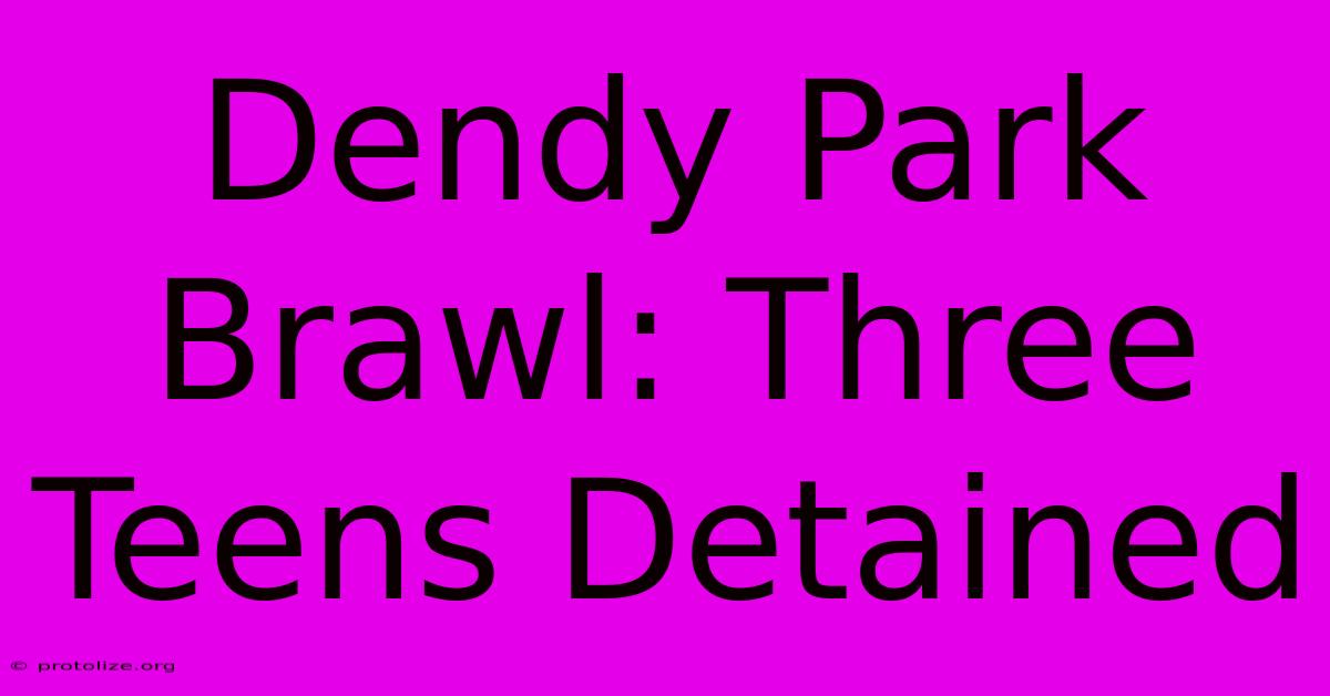 Dendy Park Brawl: Three Teens Detained Dendy Park Brawl: Three Teens Detained
