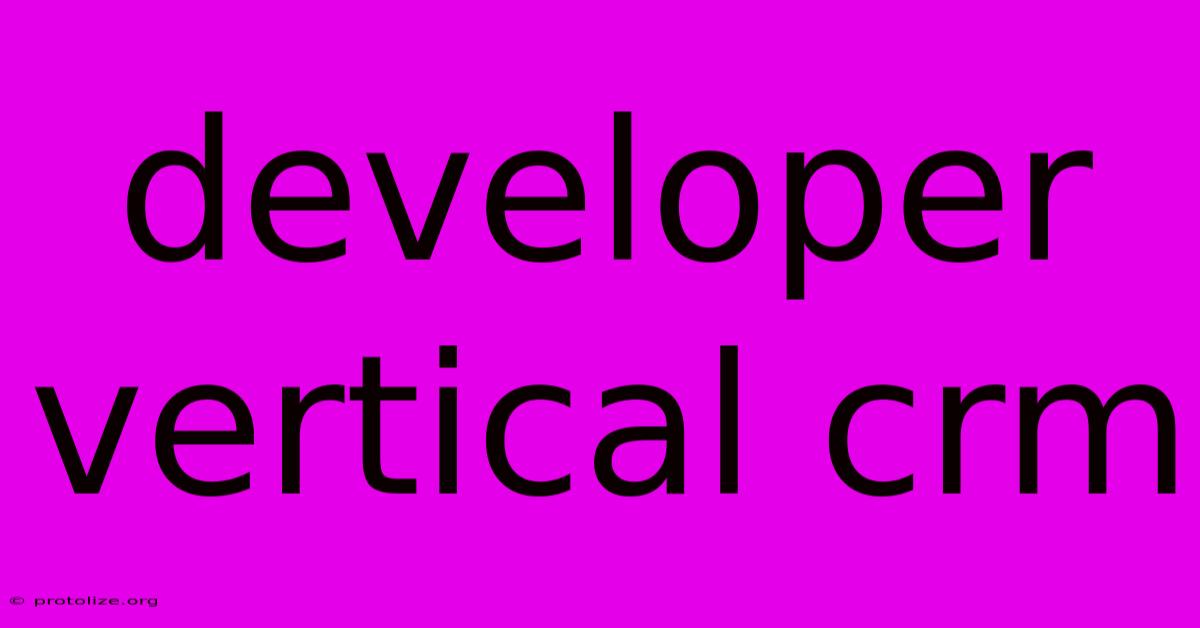 Developer Vertical Crm