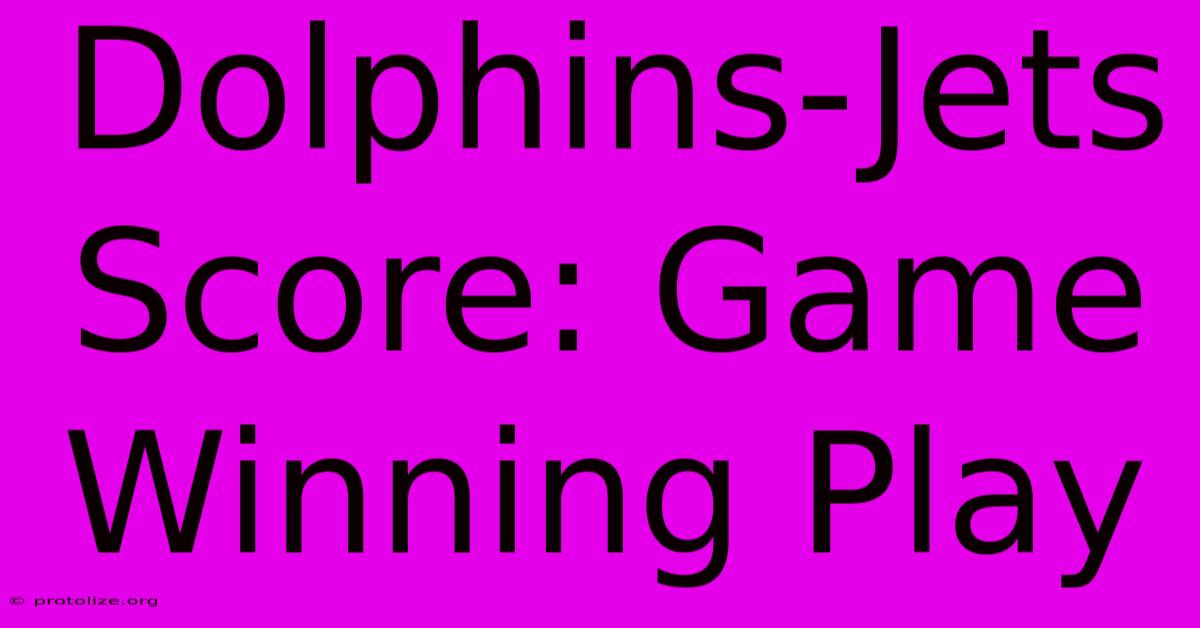 Dolphins-Jets Score: Game Winning Play Dolphins-Jets Score: Game Winning Play