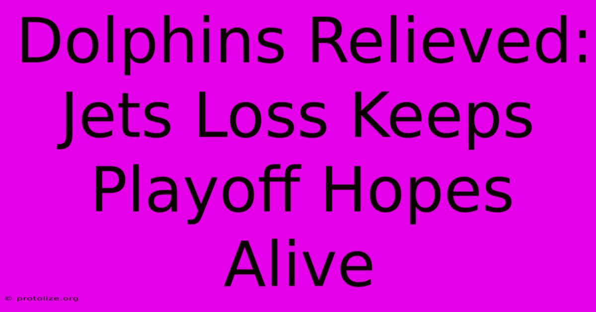 Dolphins Relieved: Jets Loss Keeps Playoff Hopes Alive Dolphins Relieved: Jets Loss Keeps Playoff Hopes Alive
