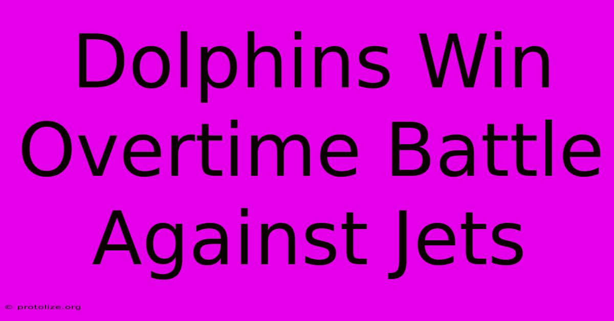 Dolphins Win Overtime Battle Against Jets Dolphins Win Overtime Battle Against Jets