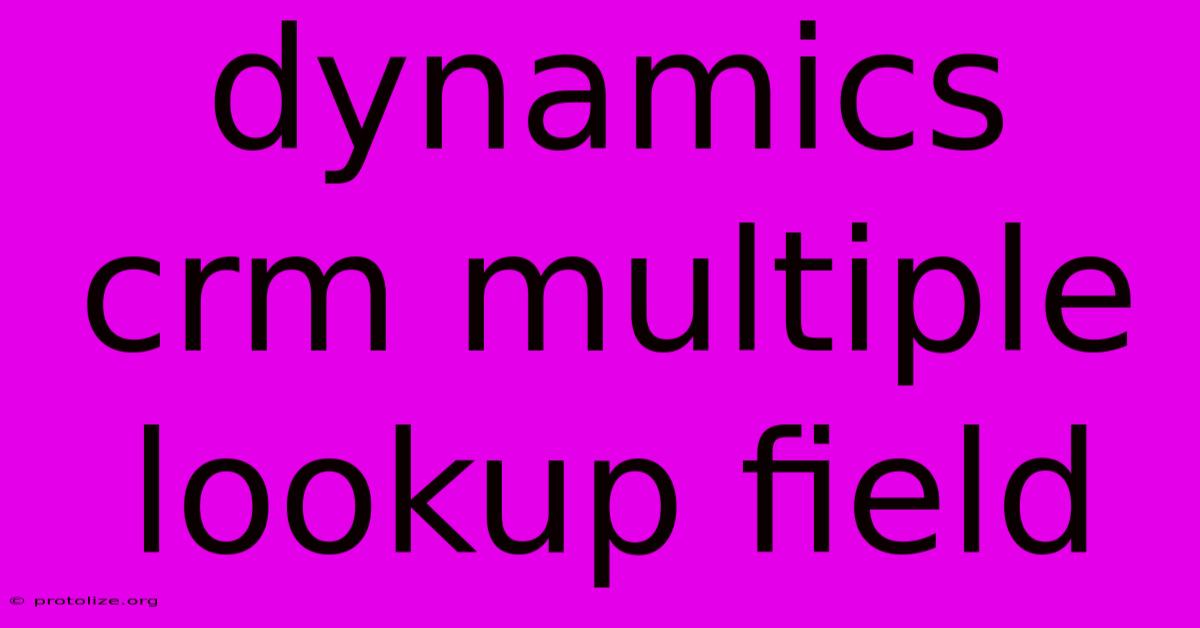 Dynamics Crm Multiple Lookup Field Dynamics Crm Multiple Lookup Field