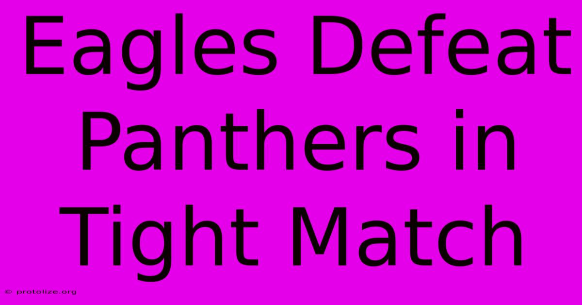 Eagles Defeat Panthers In Tight Match Eagles Defeat Panthers In Tight Match