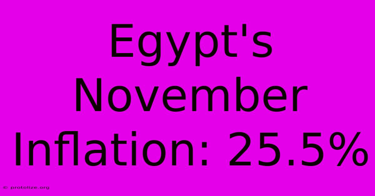 Egypt's November Inflation: 25.5% Egypt's November Inflation: 25.5%