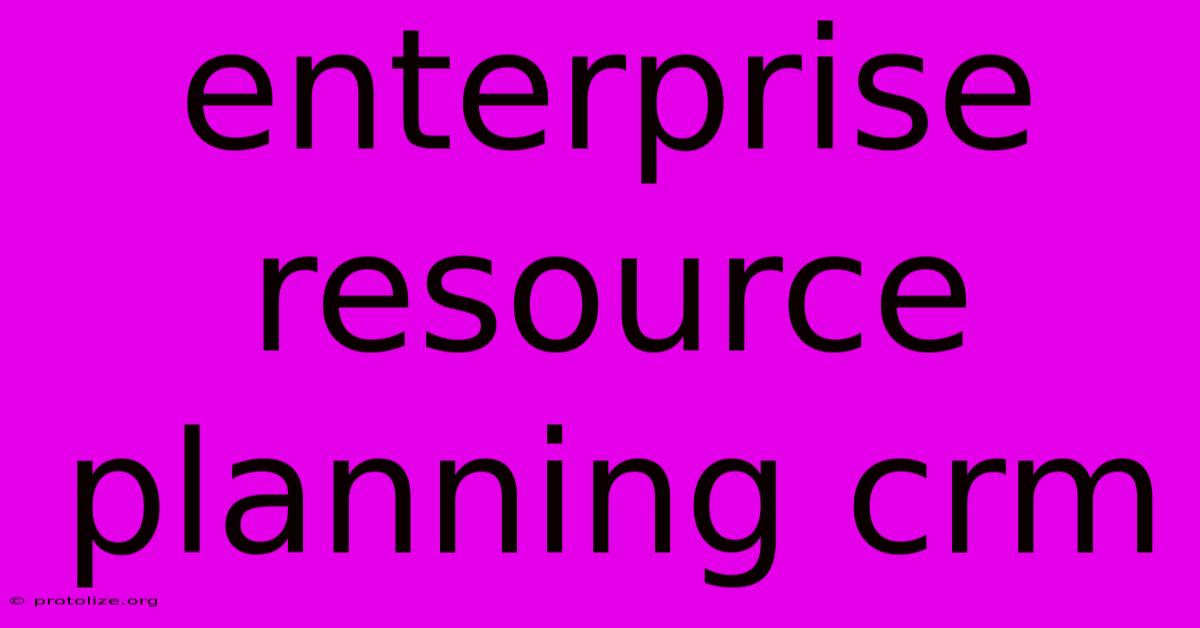 Enterprise Resource Planning Crm