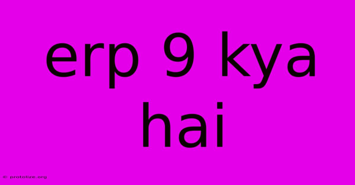 Erp 9 Kya Hai