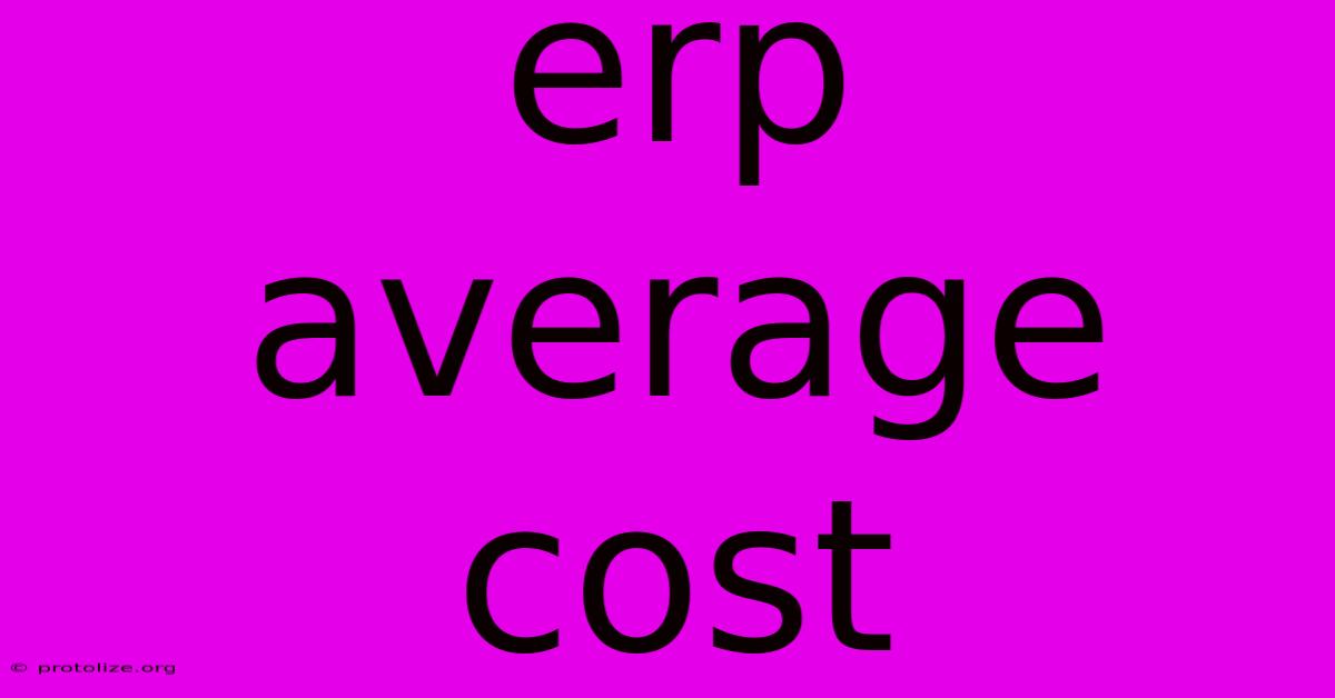 Erp Average Cost Erp Average Cost