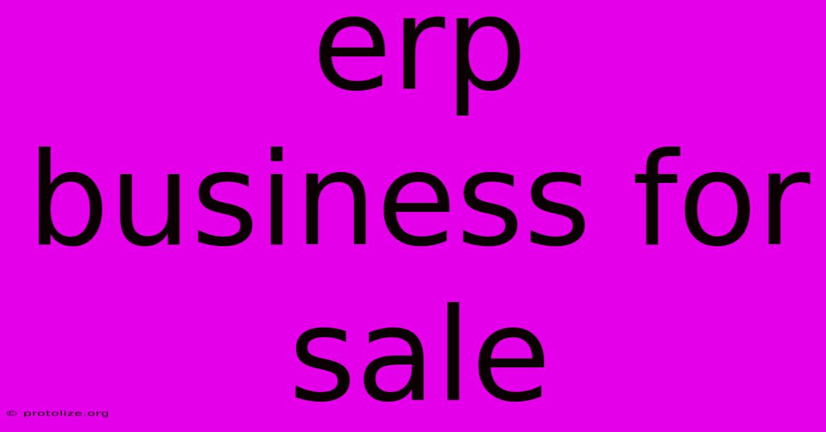 Erp Business For Sale Erp Business For Sale
