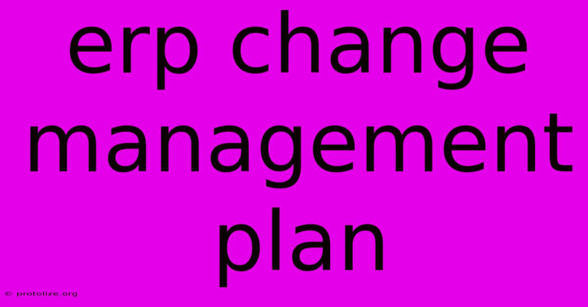 Erp Change Management Plan Erp Change Management Plan